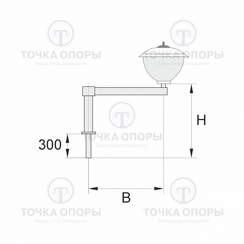 К36-1,0-1,5-12-5 торшерный однорожковый кронштейн